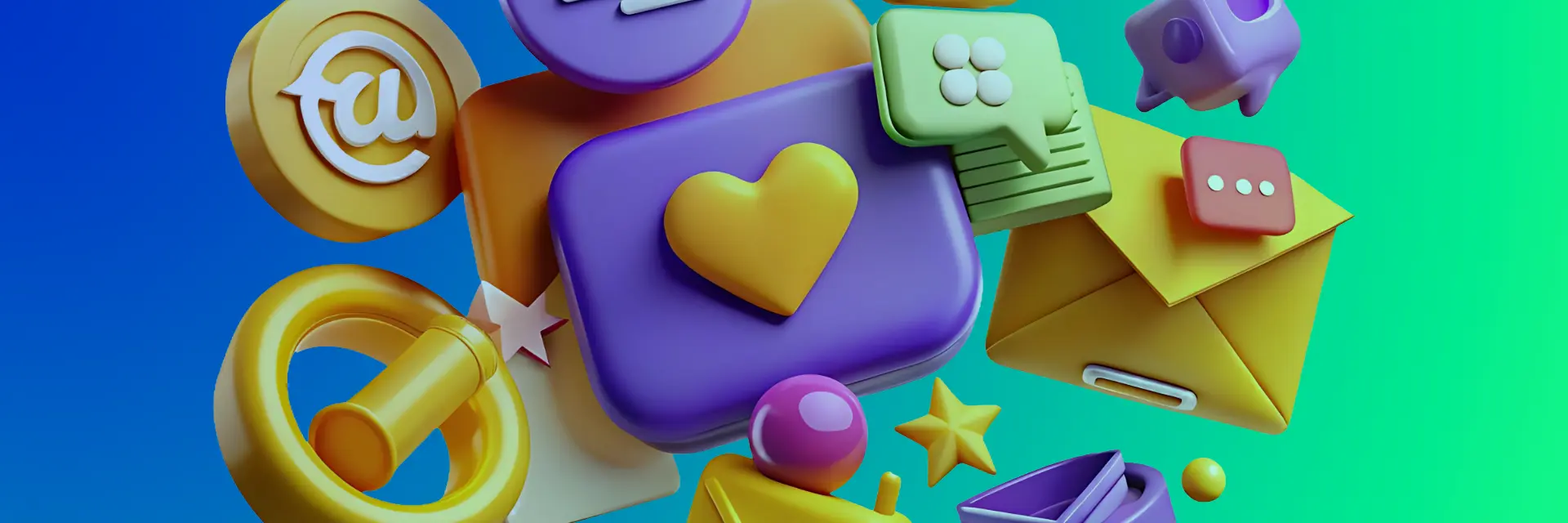 Ícones 3D de redes sociais